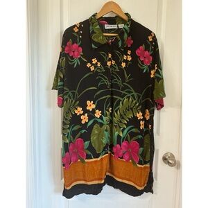 CALIFORNIA KRUSH FLORAL FRONT BUTTON DOWN SHIRT SZ 1X